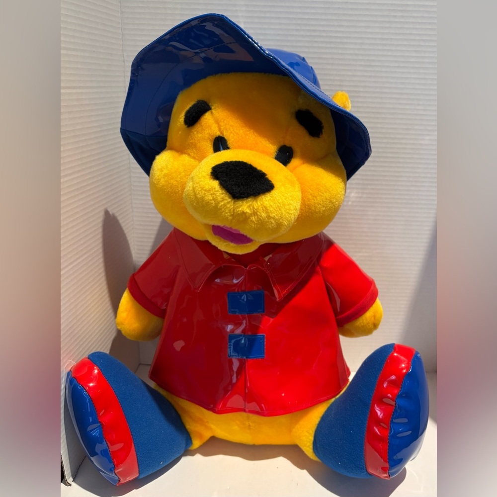 Vintage Large 19” WINNIE The POOH GANZ Raincoat Plush Stuffed Animal Rare